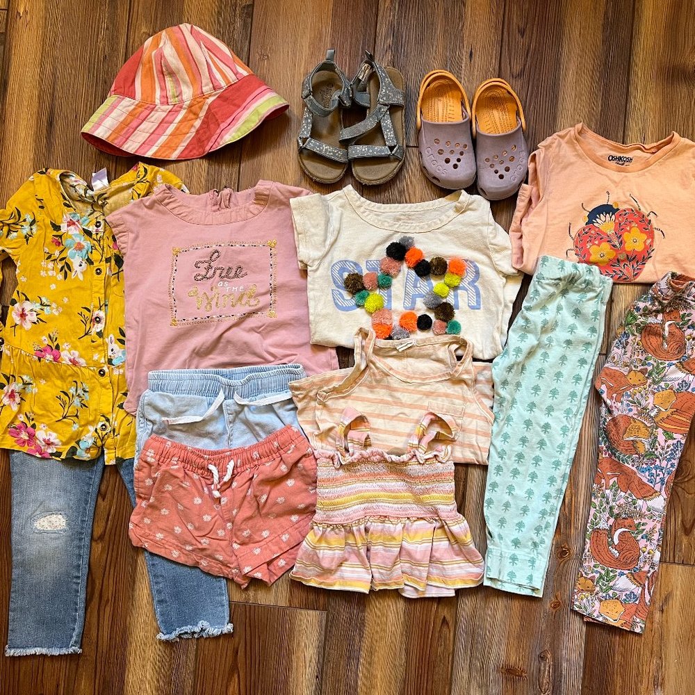 Lot of Spring/Summer Toddler Girl Clothing Size 3T/4T (14 pieces)